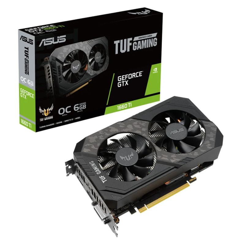 ASUS TUF GeForce GTX 1660 Ti OC 6GB GDDR6 Graphics Card - كرت الشاشة